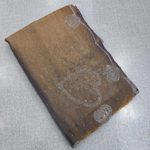 Fendy space silk saree with heart Stone work | SR239